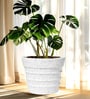 White BR Marble Round 21 Inches Planter