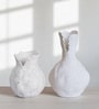 White Broken Design Ceramic Amphora Shaped Vase