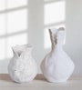 White Broken Design Ceramic Amphora Shaped Vase