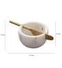 White Butter Bowl With Spreader