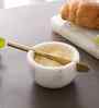 White Butter Bowl With Spreader