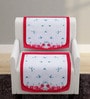 White Butterfly Polyester 5 Seater Sofa Cover