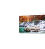 White Canvas Framed Autumn Cascade Nature's Vibrant Symphony Wall Painting(12X24 Inch)