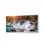 White Canvas Framed Autumn Cascade Nature's Vibrant Symphony Wall Painting(18X36 Inch)