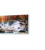 White Canvas Framed Autumn Cascade Nature's Vibrant Symphony Wall Painting(24X48 Inch)