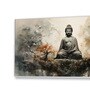 Canvas Framed Buddha in Tranquility on Rock Wall Painting