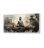 Canvas Framed Buddha in Tranquility on Rock Wall Painting