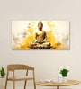 Canvas Framed Buddha on Vibrant Wall Painting