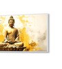Canvas Framed Buddha on Vibrant Wall Painting
