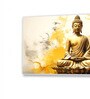 Canvas Framed Buddha on Vibrant Wall Painting