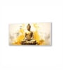Canvas Framed Buddha on Vibrant Wall Painting