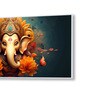 White Canvas Framed Divine Lord Ganesa in oral aesthetic Wall Painting