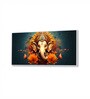 White Canvas Framed Divine Lord Ganesa in oral aesthetic Wall Painting