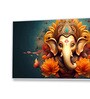 White Canvas Framed Divine Lord Ganesa in oral aesthetic Wall Painting
