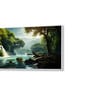 White Canvas Framed Enchanted Forest Waterfall Pink Serenity Wall Painting(24X48 Inch)