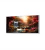 White Canvas Framed Enchanted Forest Waterfall Pink Serenity Wall Painting(24X48 Inch)