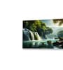 White Canvas Framed Enchanted Forest Waterfall Pink Serenity Wall Painting(24X48 Inch)