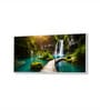 White Canvas Framed Enchanting Waterfall with Scenic Bridge Wall Painting(12X24 Inch)