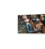 White Canvas Framed Eternal Love of Krishna and Radha Wall Painting(24X48 Inch)