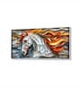 White Canvas Framed Exquisite White Horse with Mane Wall Painting(18X36 Inch)