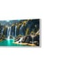 White Canvas Framed Lush Green Waterfall in Forest Wall Painting(12X24 Inch)