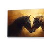 White Canvas Framed Majestic Equine Encounter in Art Wall Painting(24X48 Inch)