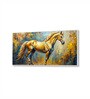 White Canvas Framed Majestic Equine Serenity in Nature Wall Painting(24X48 Inch)