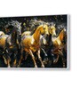 White Canvas Framed Majestic Equine Serenity in Nature Wall Painting(24X48 Inch)