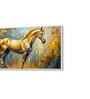 White Canvas Framed Majestic Equine Serenity in Nature Wall Painting(24X48 Inch)