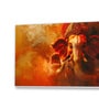 White Canvas Framed Majestic Ganesha on Orange Canvas Wall Painting(12X24 Inch)