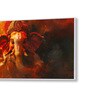 White Canvas Framed Majestic Ganesha on Orange Canvas Wall Painting(12X24 Inch)