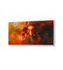 White Canvas Framed Majestic Ganesha on Orange Canvas Wall Painting(18X36 Inch)