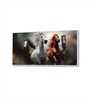 White Canvas Framed Majestic Horses in Dramatic Flight Wall Painting(18X36 Inch)