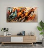White Canvas Framed Majestic Horses in Ethereal Flight Wall Painting(18X36 Inch)
