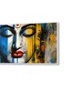 White Canvas Framed Radiant Serenity: Shiva's Essence Wall Painting(18X36 Inch)
