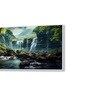 White Canvas Framed Serene Forest wild Waterfall Wall Painting(18X36 Inch)