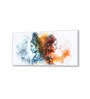White Canvas Framed Shiva's Colorful Duality Wall Painting(18X36 Inch)