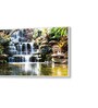 White Canvas Framed Tropical Oasis Waterfall Escape Wall Painting(18X36 Inch)
