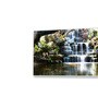 White Canvas Framed Tropical Oasis Waterfall Escape Wall Painting(12X24 Inch)