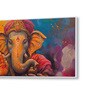 White Canvas Framed Vibrant Ganesha Artistry in Color Wall Painting(18X36 Inch)