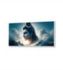 White Canvas Framed Vibrant Lord Shiva Divine Art Wall Painting(18X36 Inch)
