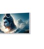 White Canvas Framed Vibrant Lord Shiva Divine Art Wall Painting(24X48 Inch)