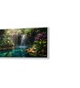 White Canvas Framed Woodland Waterfall Serenity Wall Painting(18X36 Inch)