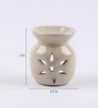 White Ceramic & Wax Aroma Candle Diffuser With Sandal Oil