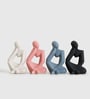 Multicolor Human Figurine Ceramic Vases (4 Pc)