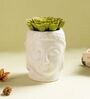 White Ceramic Buddha Shaped Planter