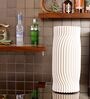White Ceramic Eloquent Spiral 3D Vase