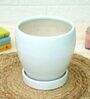 White Ceramic Fountain Desk Pot