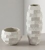 White Ceramic Flower Regalia Vases