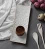 Rectangle Ceramic Serving Platters (Set of 2) with Dip Bowl